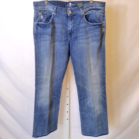 7 Seven For All Mankind Jeans Brett Bootcut Stretch Denim 36 Short - Picture 1 of 5